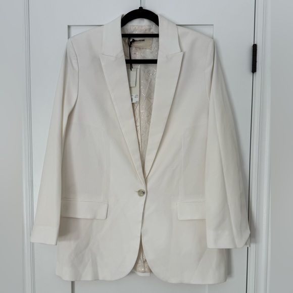 Zadig & Voltaire Viva Gradient Love Crystal Strass Blazer Ecru Size 42 NWT BNWT - Picture 5 of 11